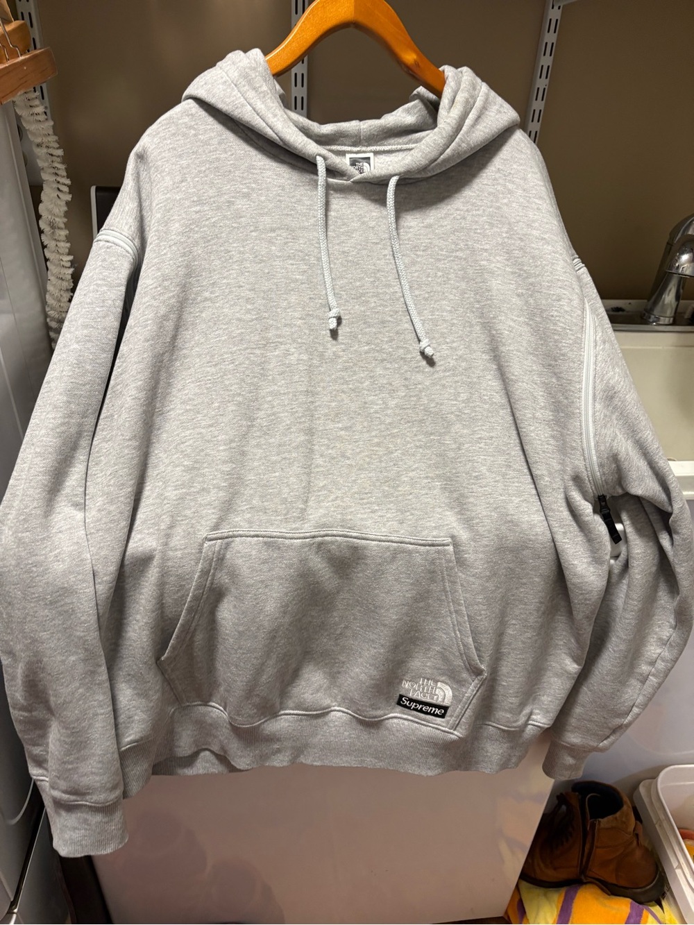 Supreme Heather Gray Pullover Hoodie